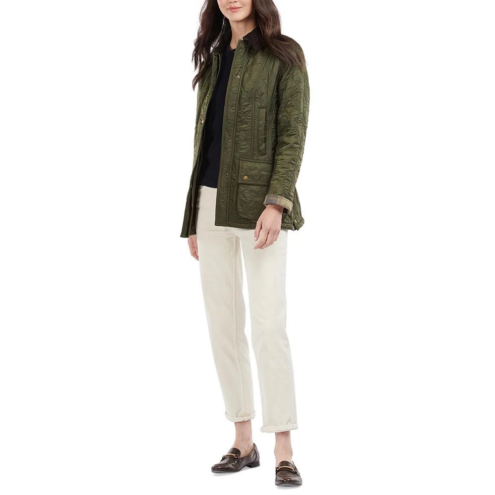 Barbour Women's Beadnell Polarquilt Plaid-Trim Utility Coat 5