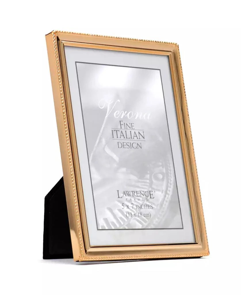 Lawrence Frames Polished Metal Picture Frame - Bead Border Design, 5" x 7" 2