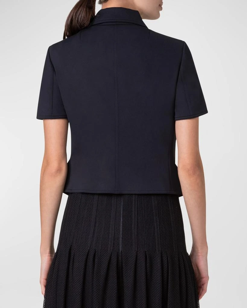 Akris Short-Sleeve Fitted Neoprene Biker Jacket 3