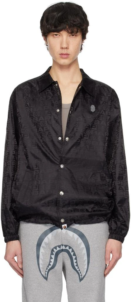 Bape Black Lux Sport Pattern Jacquard Coach Jacket 1