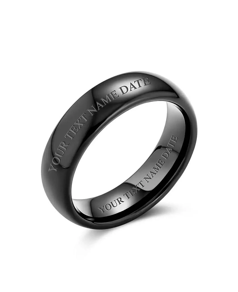 Bling Jewelry Plain Simple Dome Titanium Eternity Band Ring Comfort Fit 6MM 4