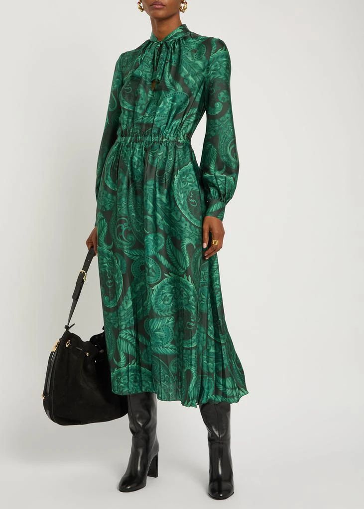 ETRO Patterned satin midi dress 4