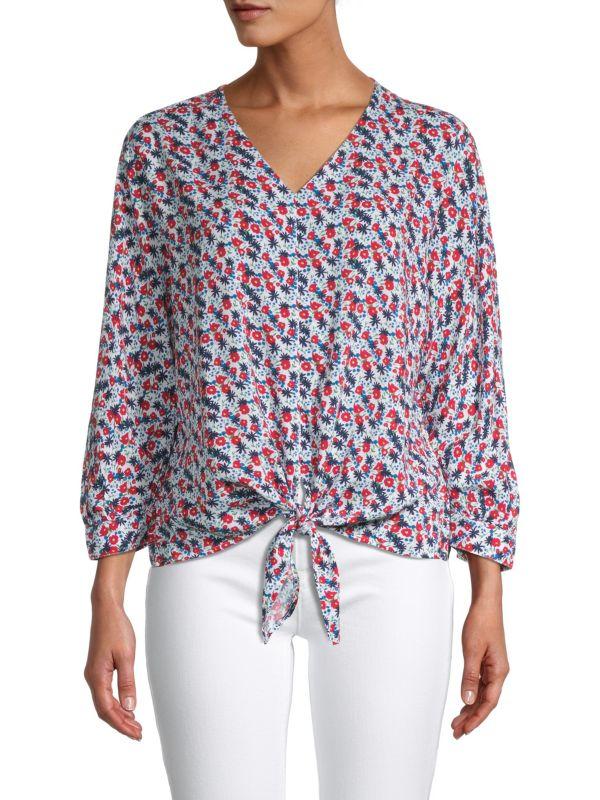 Beach Lunch Lounge Zoe Printed Tie-Front Top