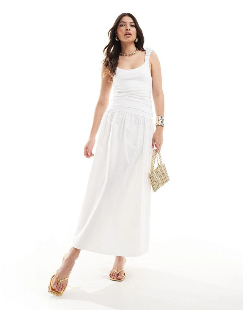French Connection French Connection tank top with ruched strap detail in white 3