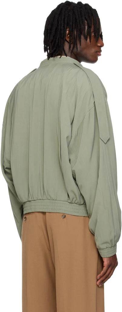 Recto Khaki 80s Tucked Detail Disco Bomber Jacket 3