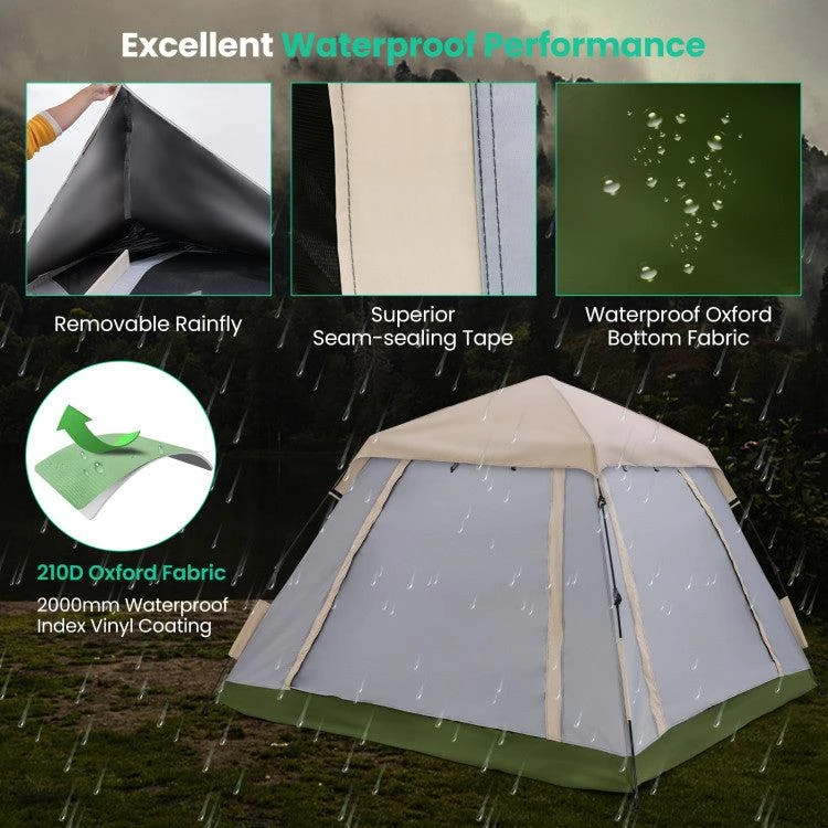Hivvago 2-4 Person Instant Pop-up Camping Tent with Removable Rainfly 3