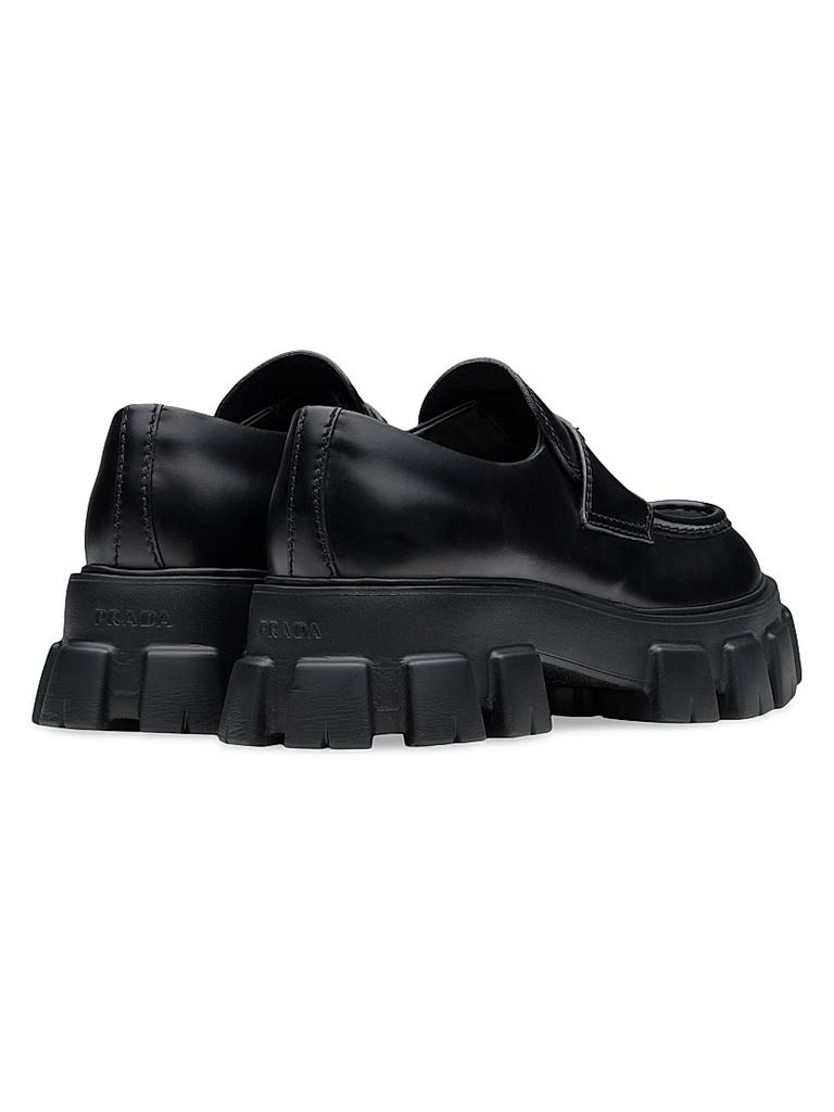 Prada Men's Monolith Brushed Leather Loafers - Business Casual
