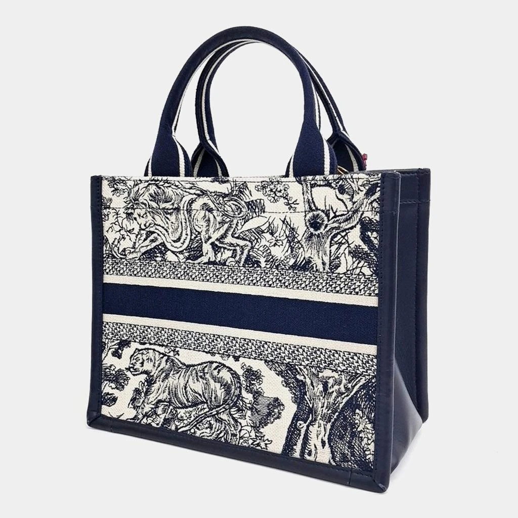 Dior Dior Navy Blue Canvas Oblique Book Tote Bag Small 2