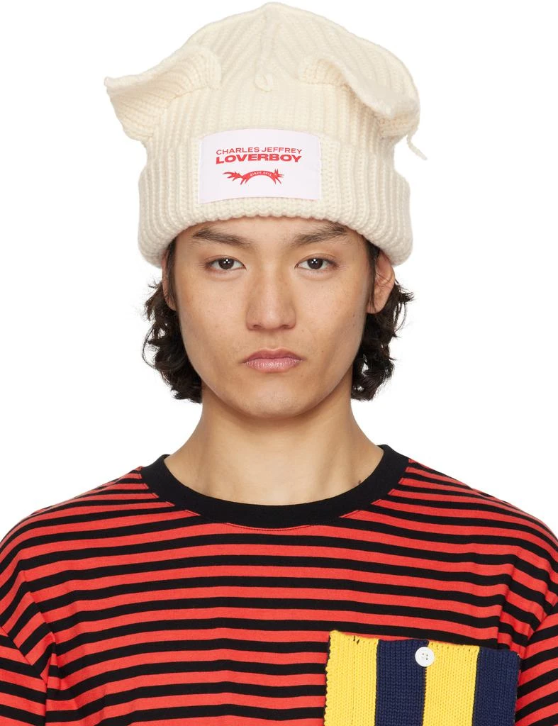 Charles Jeffrey Loverboy White Chunky Ears Beanie 1