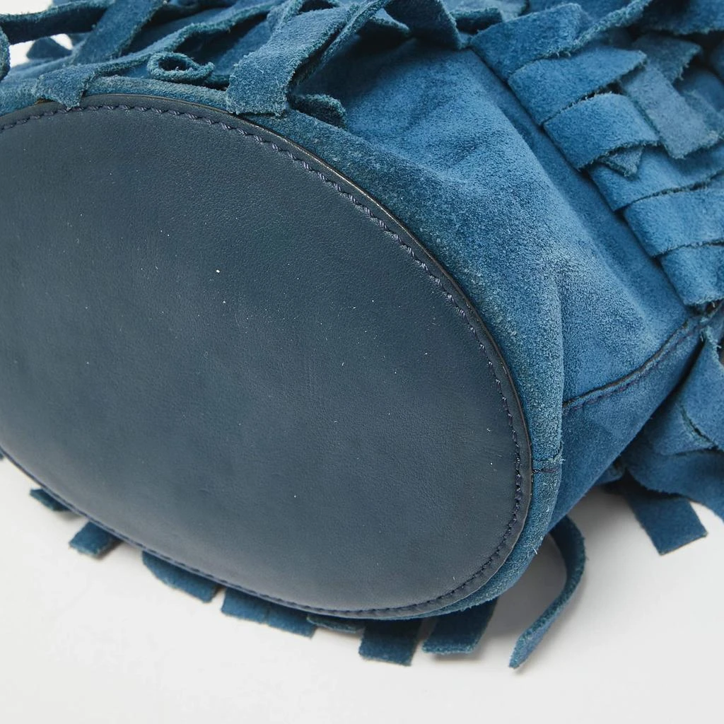 Burberry Burberry Blue Suede Mini Fringe Bucket Bag 12