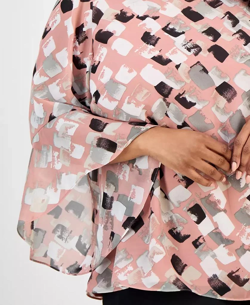 Kasper Plus Size Printed Bell-Sleeve Blouse 3
