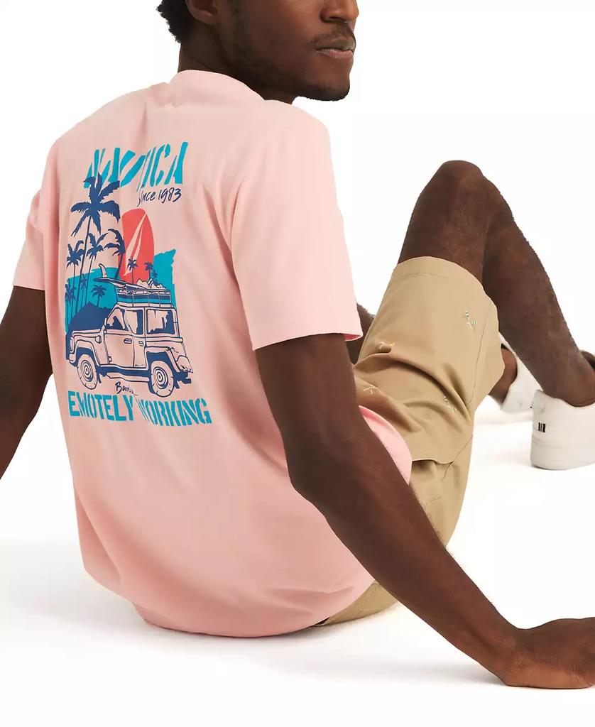 Nautica Men's 'Remotely Working' Short Sleeve Crewneck Back Graphic Tee