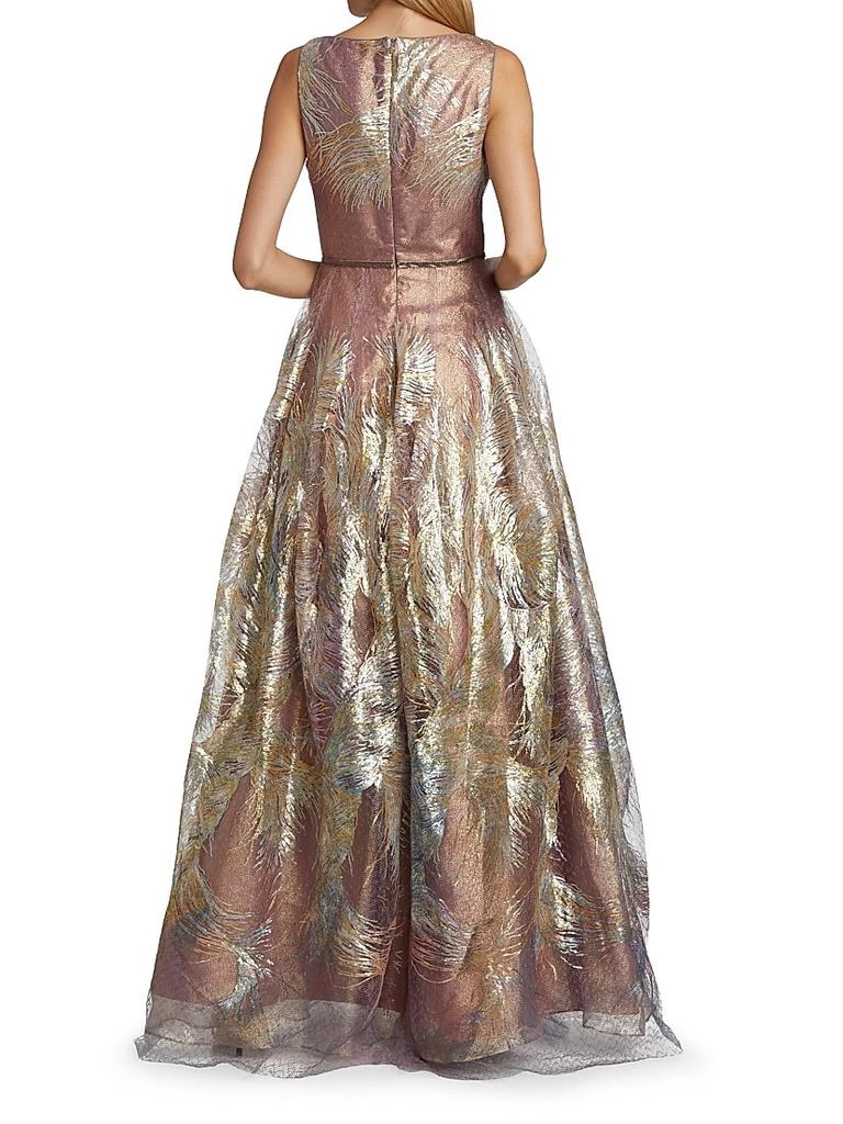 Rene Ruiz Collection Feather Jacquard Fit-&-Flare Gown 5