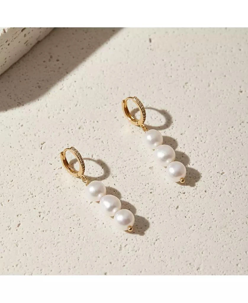 Joey Baby 18K Gold Plated Brass with Freshwater Pearl - Maja Earrings For Women 3