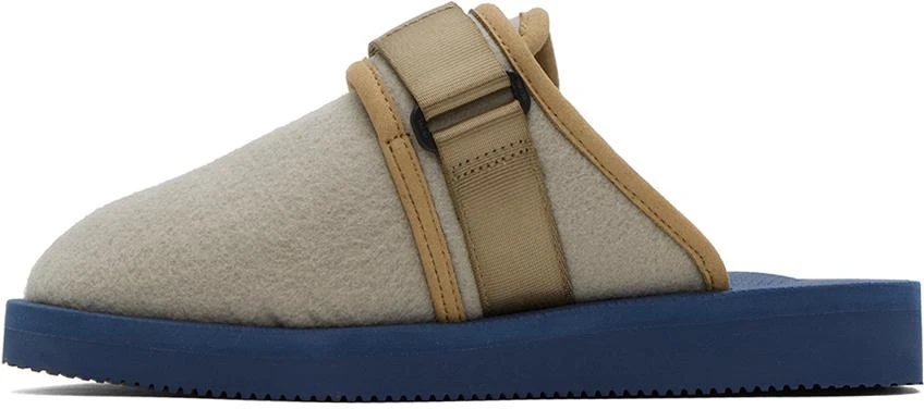 SUICOKE Taupe & Navy ZAVO-VPO Slippers 3