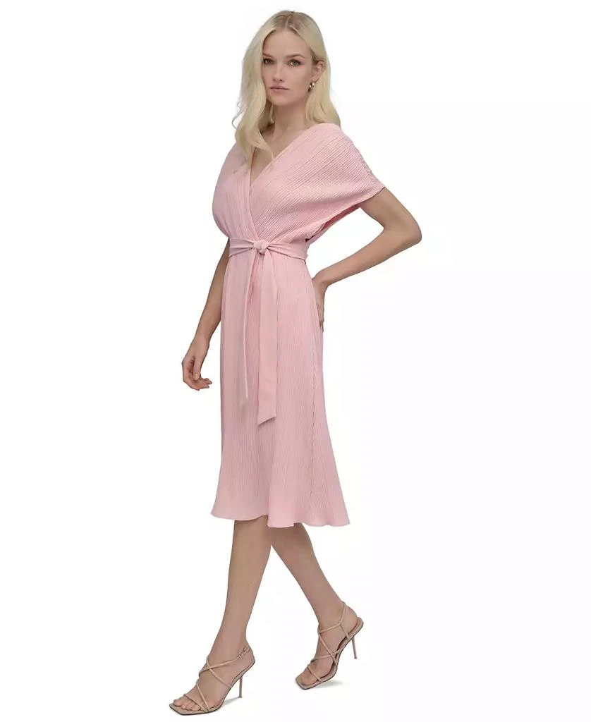 DKNY Women's Pleated Surplice-Neck Faux-Wrap Dress 2