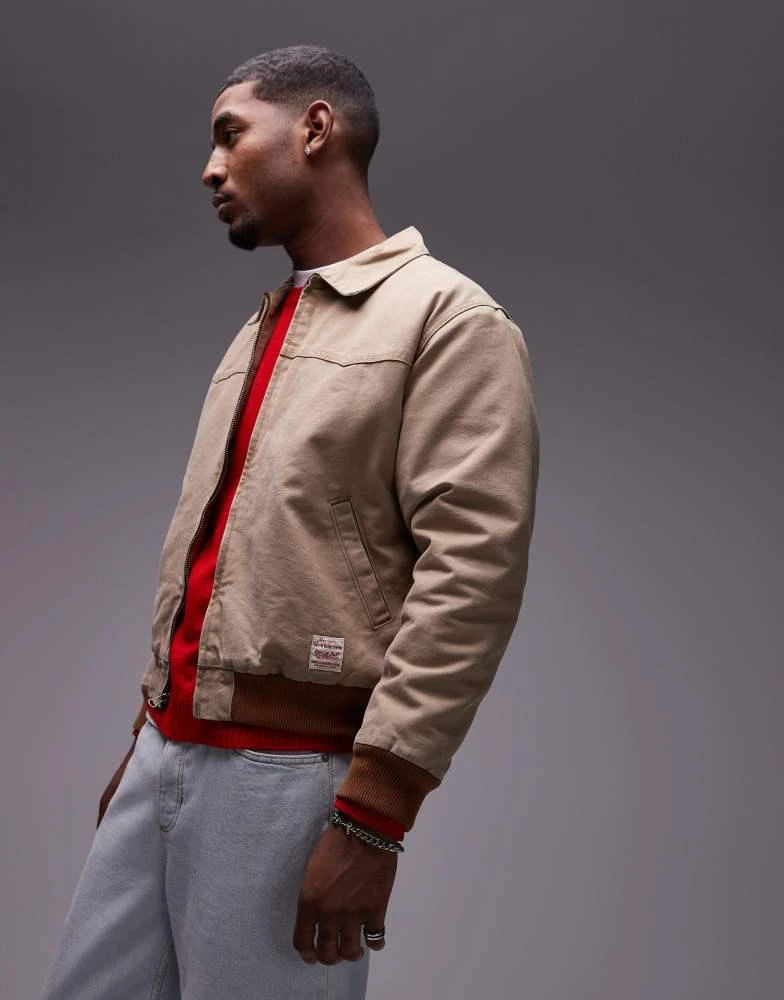 Levi's Levi's Workwear capsule embarcadero aviator bomber jacket lightweight canvas in beige 2