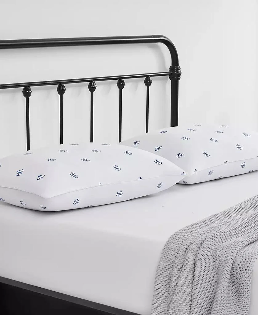 Ralph Lauren Logo Medium Density 2-Pack Down Alternative Pillow, King 2
