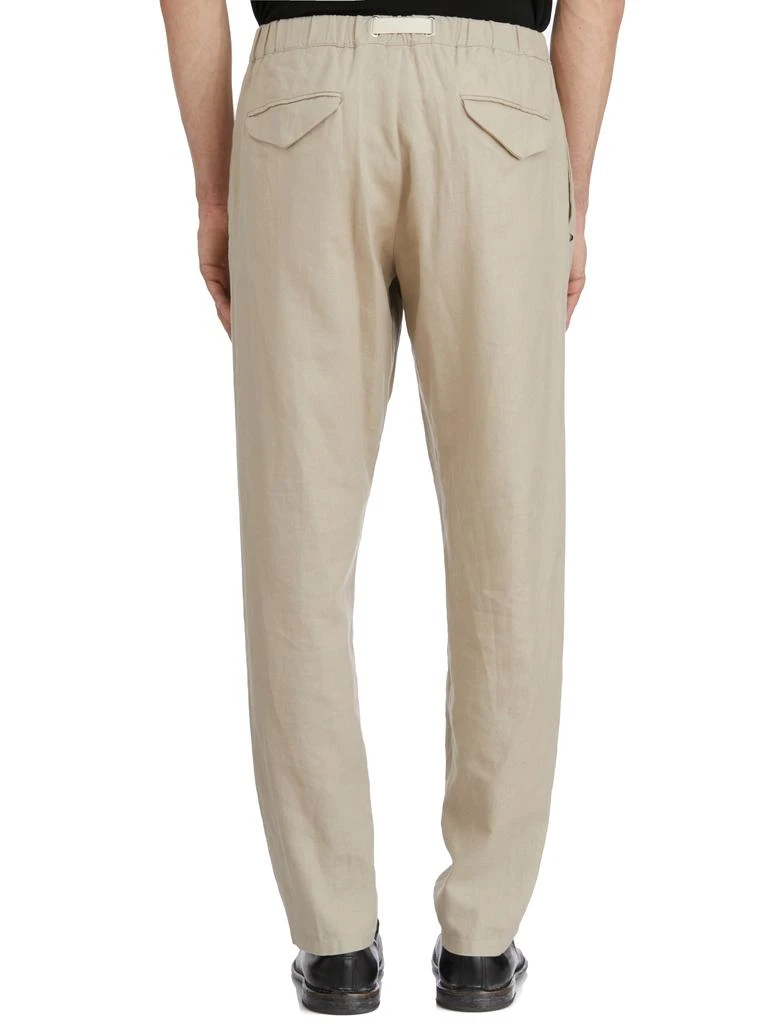 WHITE SAND LINEN AND COTTON TROUSERS 5
