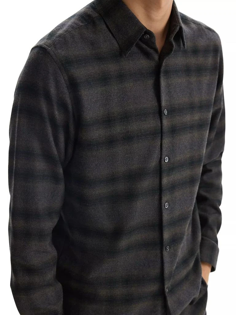 Theory Irving Shadow Plaid Flannel Shirt 5