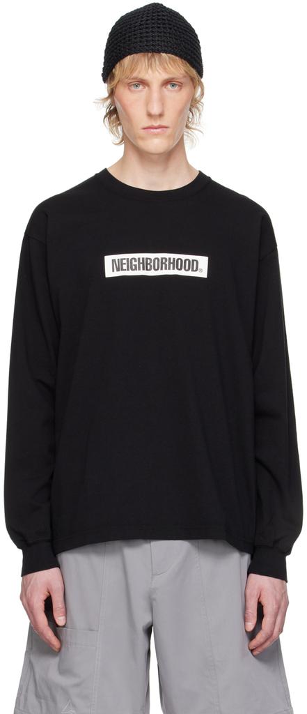 Neighborhood Black Printed Long Sleeve T-Shirt