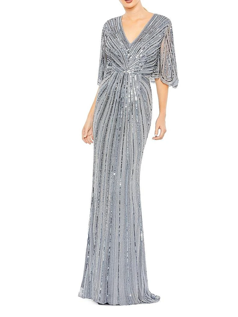 midi length mother of the bride dresses Berylove Women Peacock Blue Sheath Mother Of The Bride Dress Beaded Scoop Midi Wedding Guest Dress With Slit, Peacock Blue / US18W