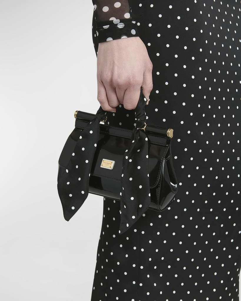 Dolce & Gabbana Sicily East-West Top-Handle Bag with Polka-Dot Scarf 4
