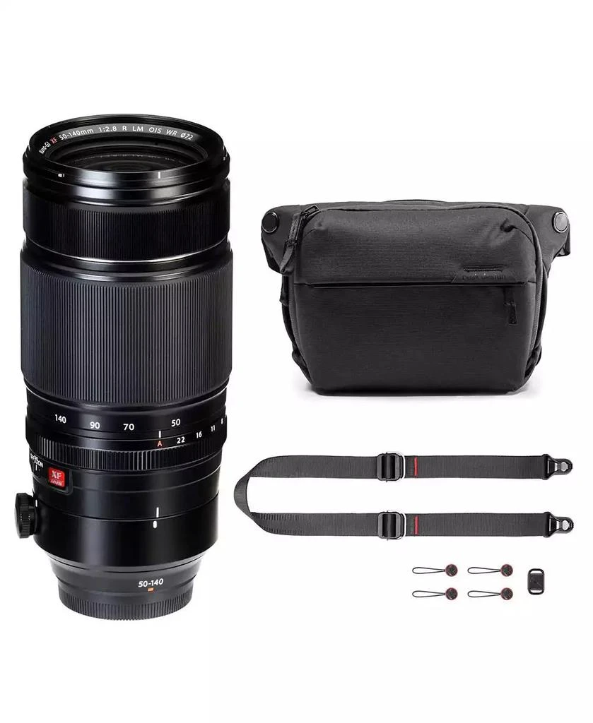 Fujifilm XF 50-140mm f/2.8 R LM OIS WR Lens, Bundle with Peak Design 6L Everyday Sling V2, SlideLITE Strap