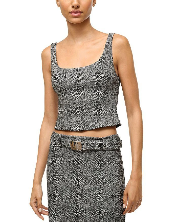 Staud Wells Herringbone Corset Top 1