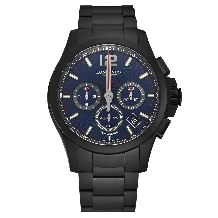 Shop Conquest Chronograph Blue Dial Men's Watch L37272966