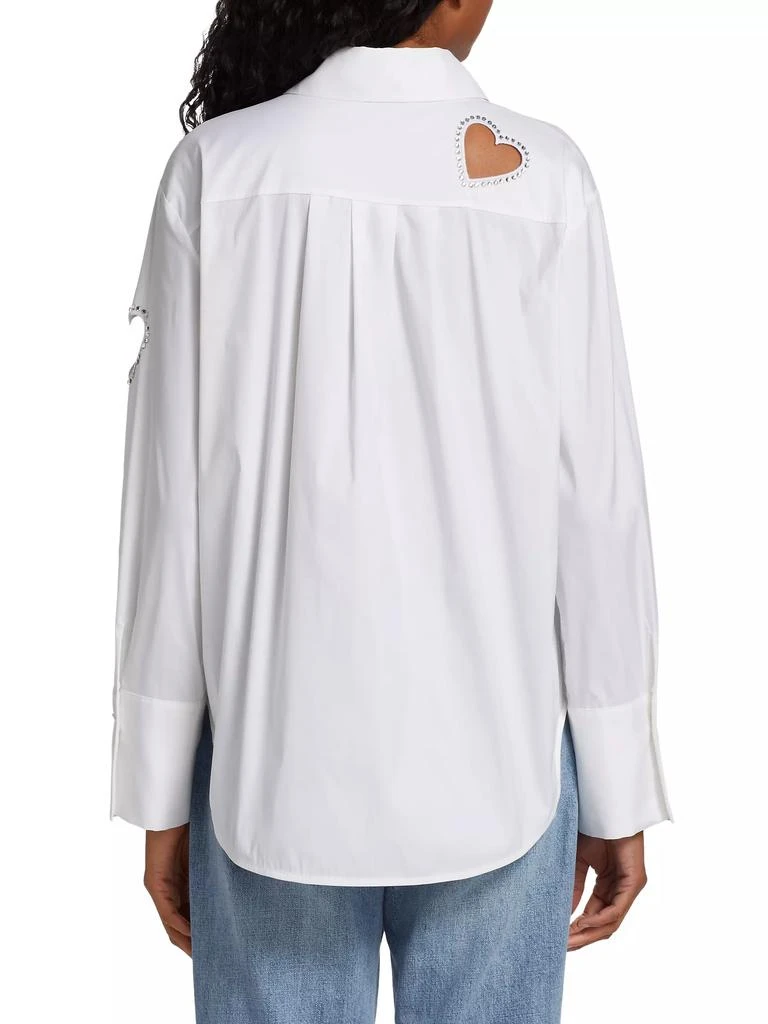 Alice + Olivia Finley Crystal-Embellished Heart Cut Out Shirt 5