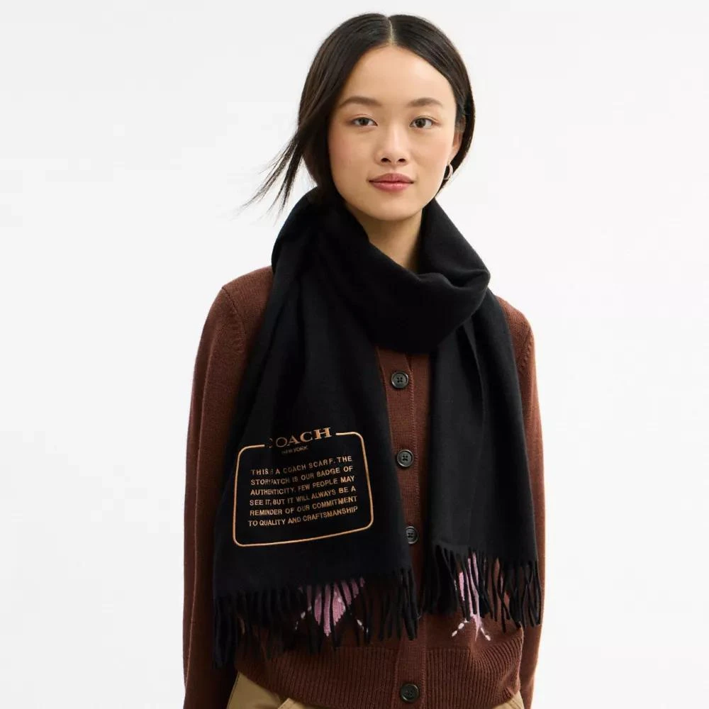 Coach Embroidered Patch Cashmere Muffler 2