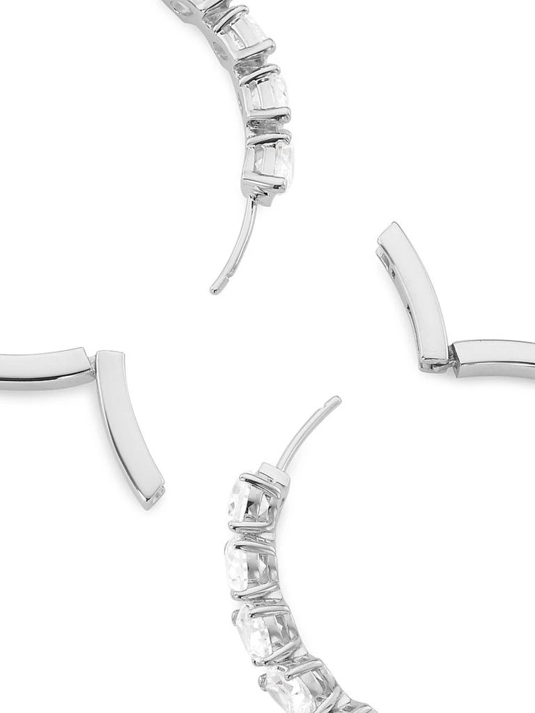 Adriana Orsini Mesmermize Rhodium-Plated & Cubic Zirconia Hoop Earrings 3