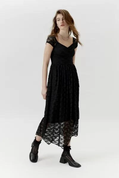 Urban Renewal Urban Renewal Remnants Lace Cap Sleeve Asymmetric Maxi Dress 5