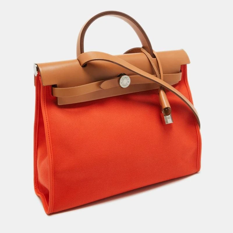 Hermes Capucine /natural Canvas And Leather Herbag Zip 31 Bag 2