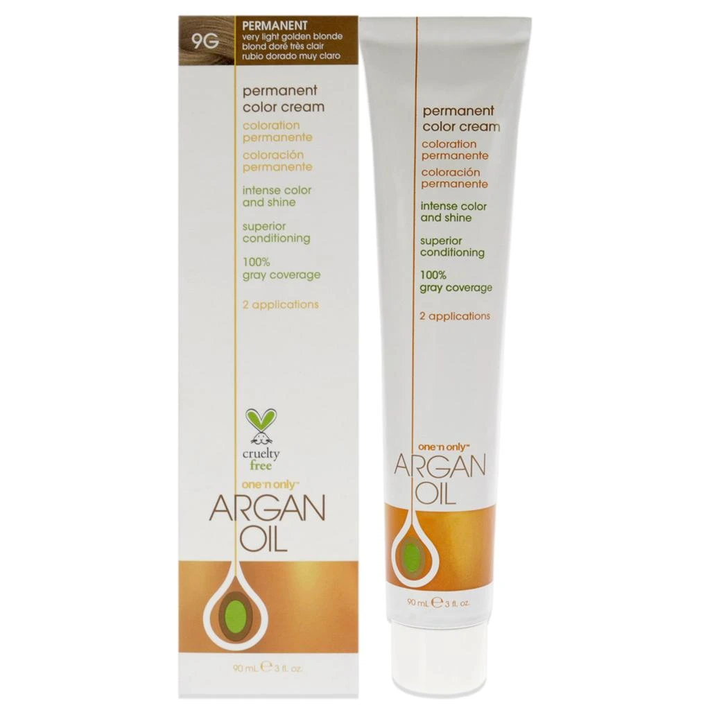 One n Only Argan Oil Permanent Color Cream - 9G Very Light Golden Blonde by  for Unisex - 3 oz Hair Color 1