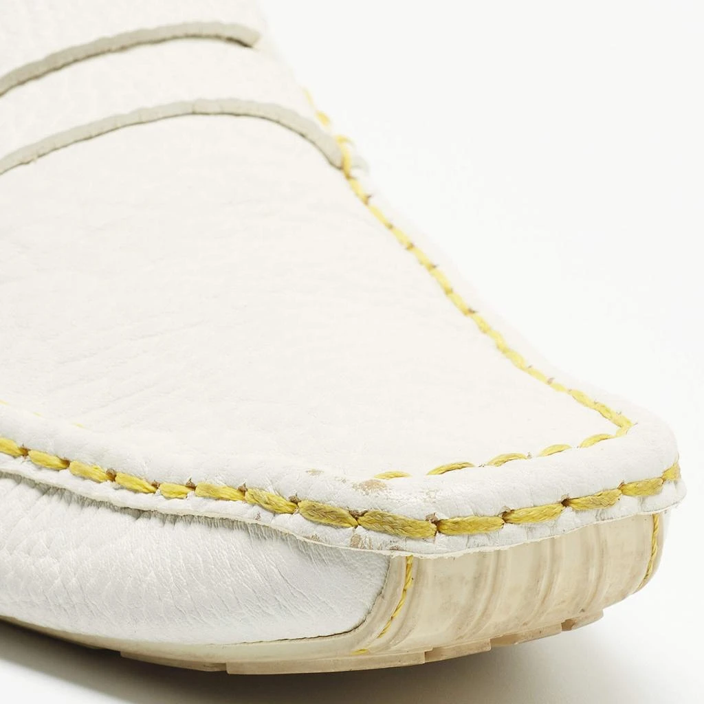 Louis Vuitton Louis Vuitton White Leather Lombok Slip On Loafers Size 45 7