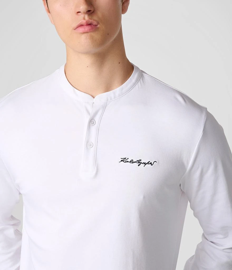 Karl Lagerfeld Paris LONG SLEEVE HENLEY WITH SIGNATURE 3