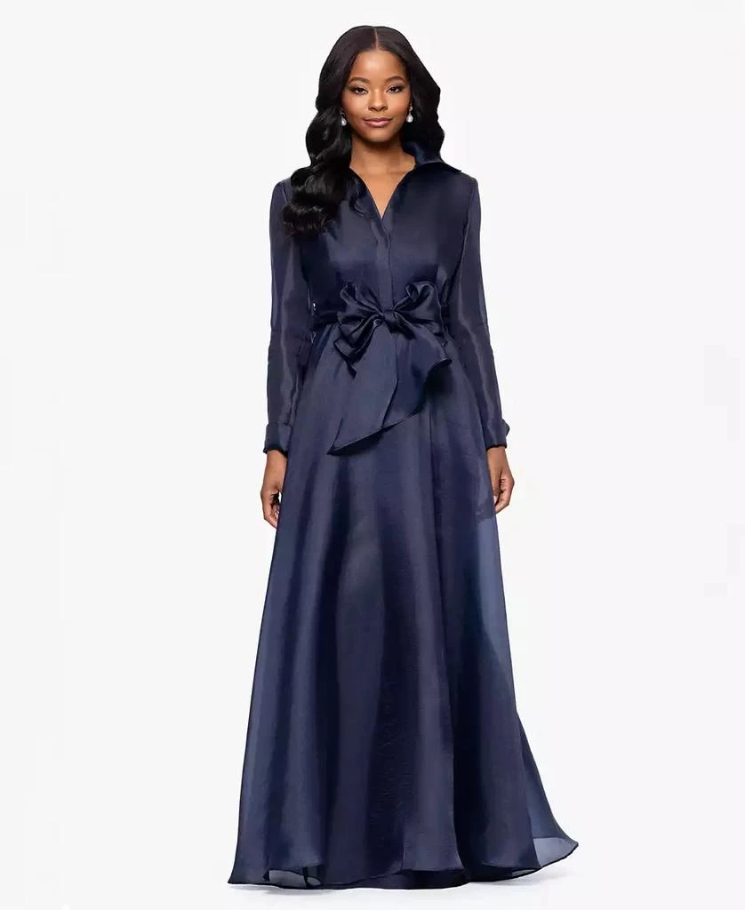 knee length dresses for ladies Long Sleeve Satin Midi Shirt Dress | Shirt Dress