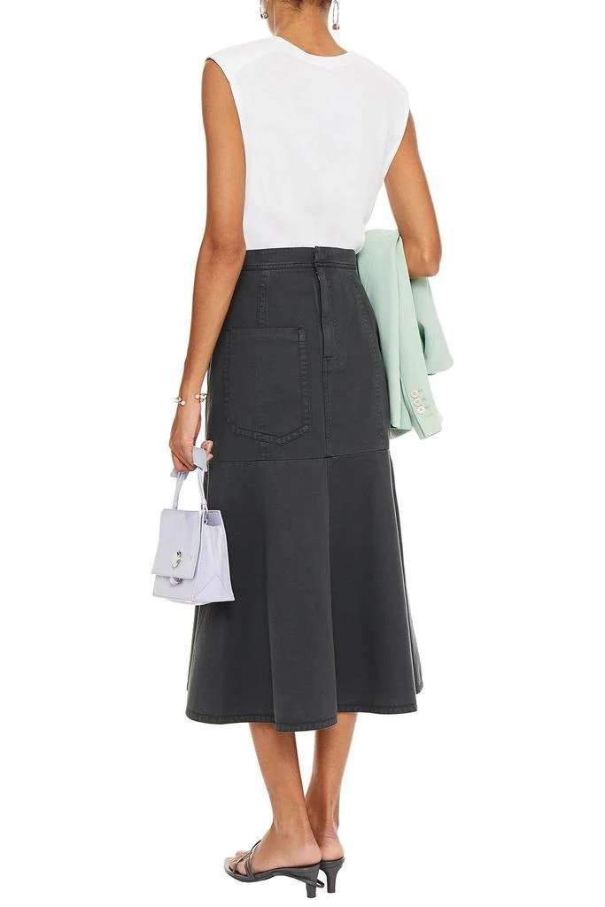 TIBI Fluted cotton-twill midi skirt 3