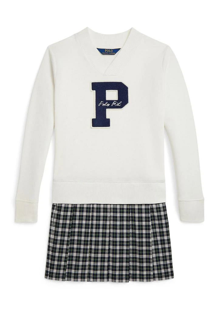 Ralph Lauren Girls 7-16 Letterman Fleece Sweatshirt Dress