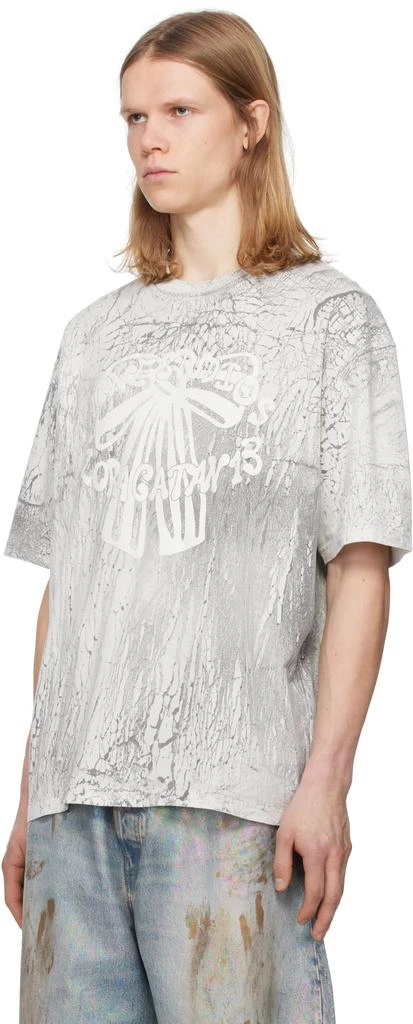Acne Studios Gray Plaster Print T-shirt 4