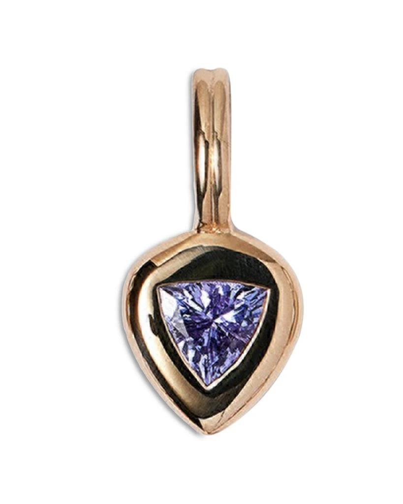 WWAKE 14K Yellow Gold Tanzanite Solitaire Pendant 1
