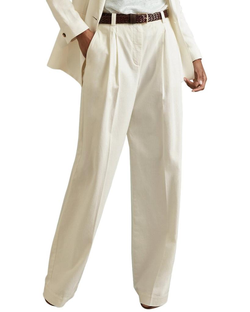 REISS Astrid Wide Leg Pleat Front Trouser