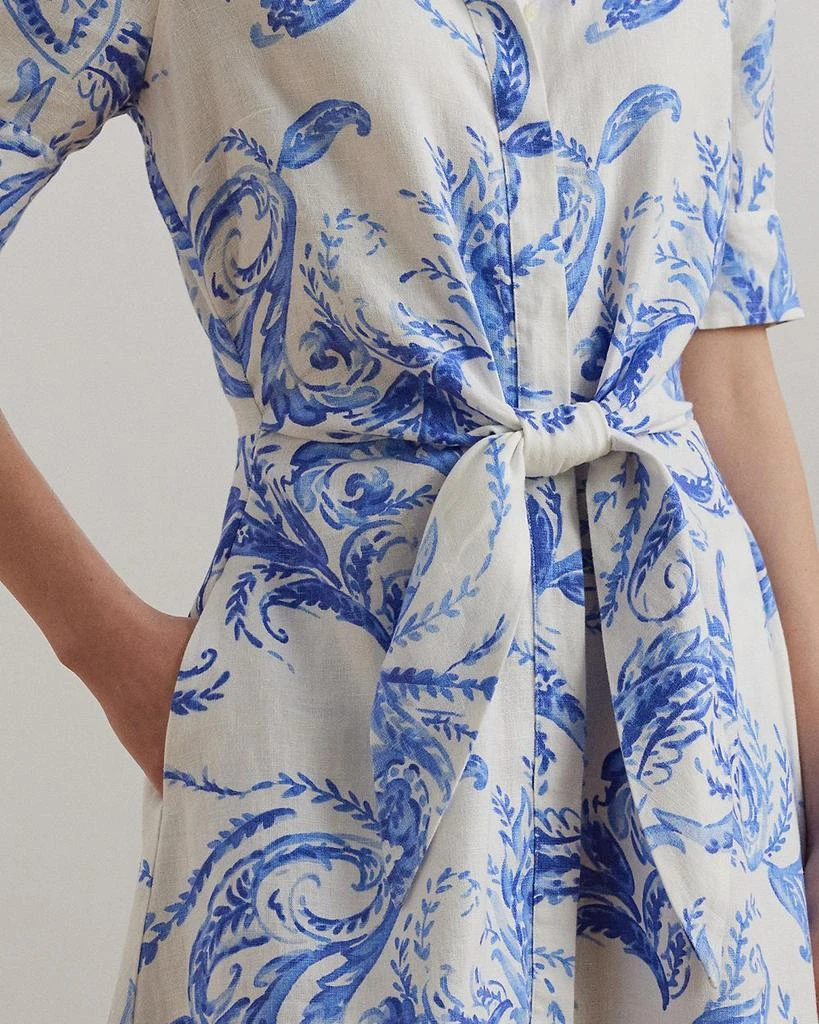 Ralph Lauren Paisley Tie Front Linen Shirtdress 4