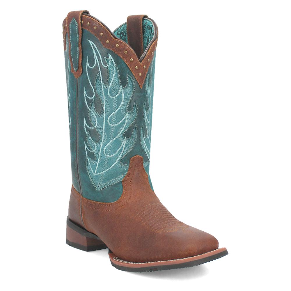 Laredo Faye Embroidered Studded Square Toe Cowboy Boots