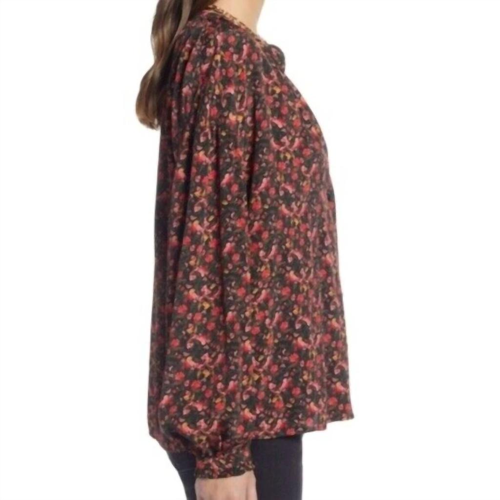 Something Navy Something Navy - Floral Easy Volume Long Sleeve Blouse