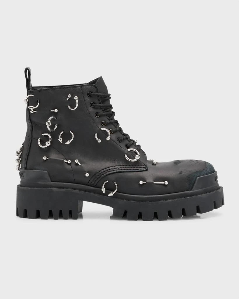 Balenciaga Men's Strike 20mm Boot With Piercings 1