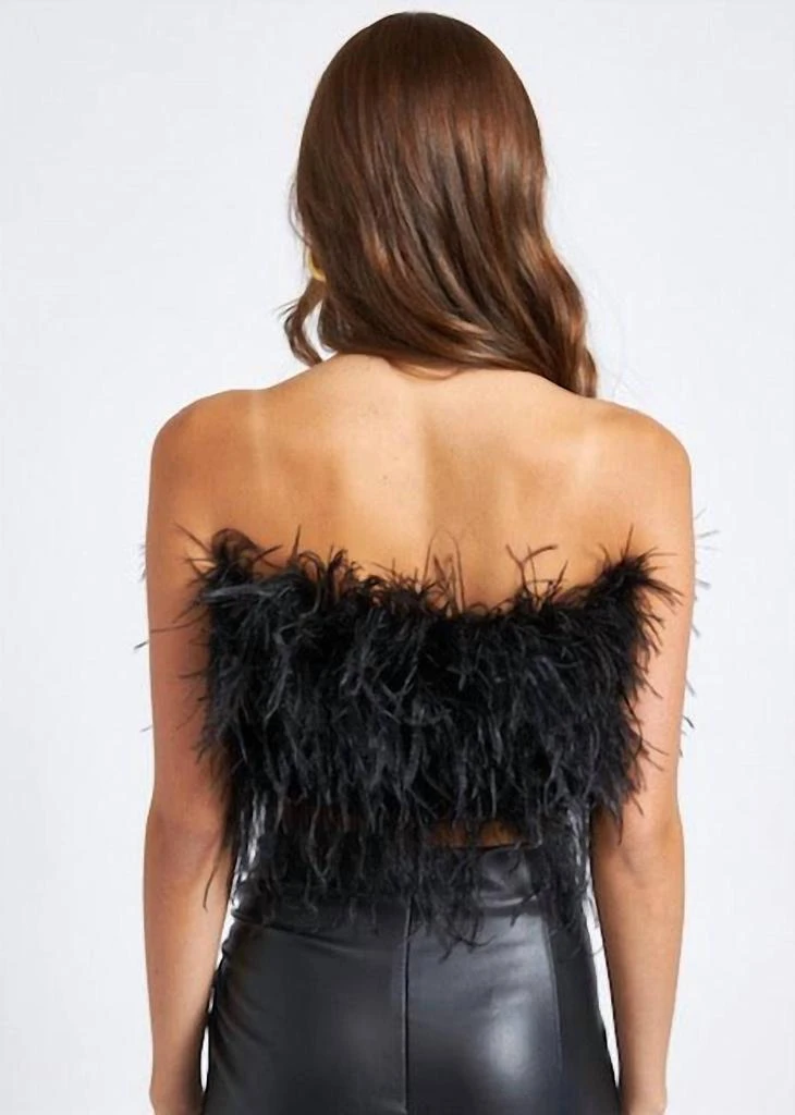 En Saison Feather Top In Black 2