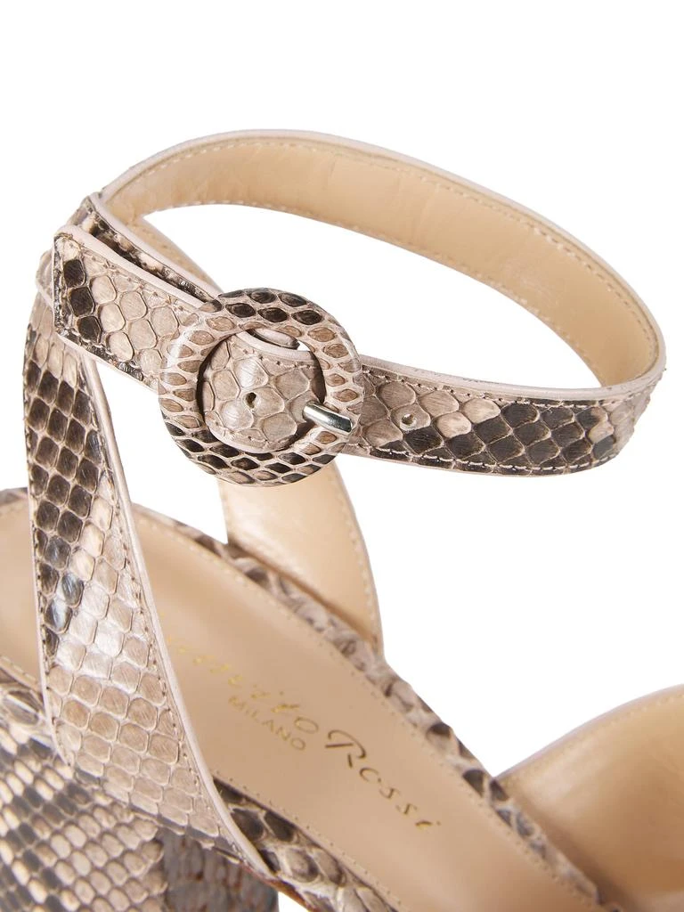 Gianvito Rossi 105MM Snakeskin-Embossed Leather Block Heel Sandals 6